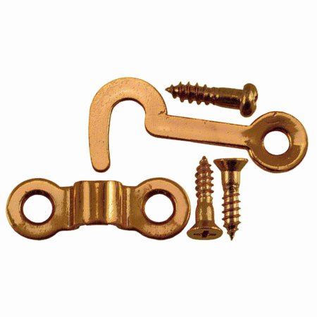 MIDWEST FASTENER 3/4" x 1-7/8" Solid Brass Hooks & Staples 10PK 37221